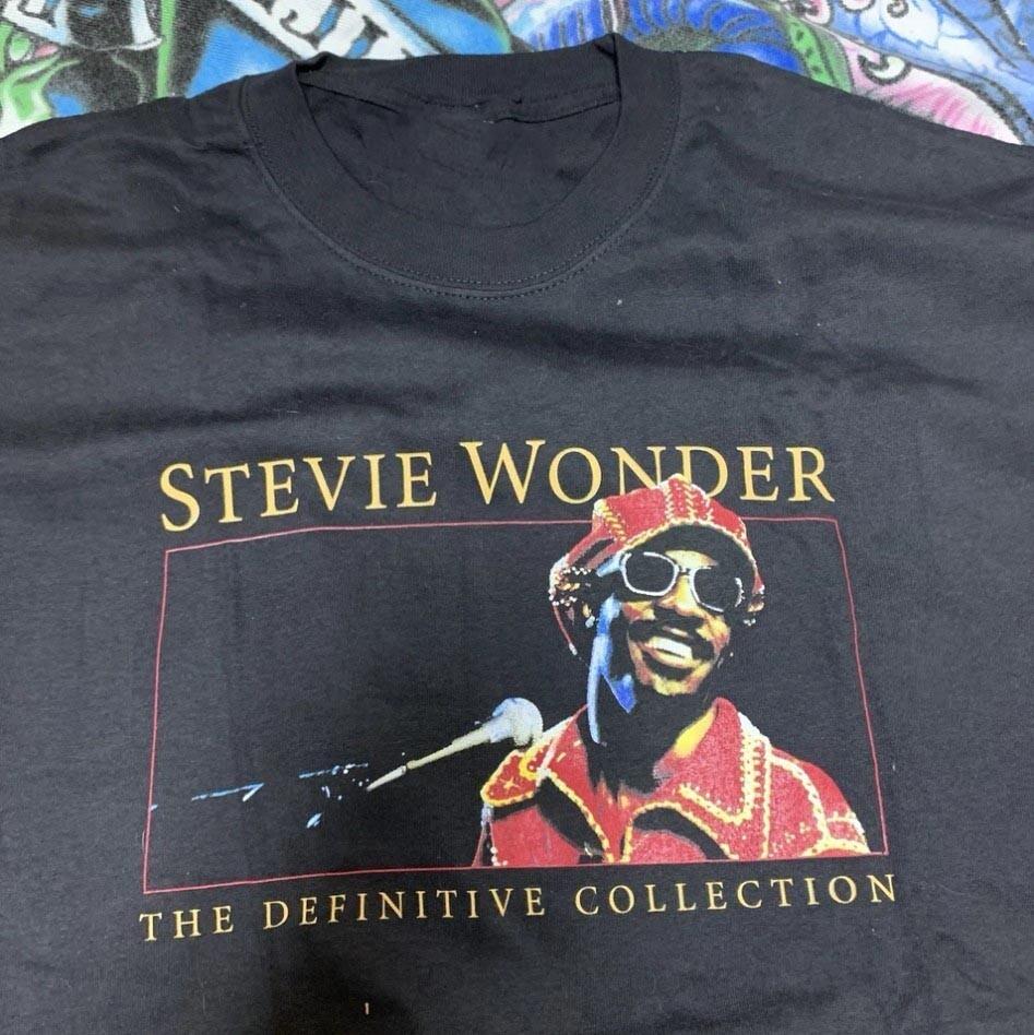 Vintage Stevie Wonder Motown The Definitive Collection Black Tshirt Rare Fans L