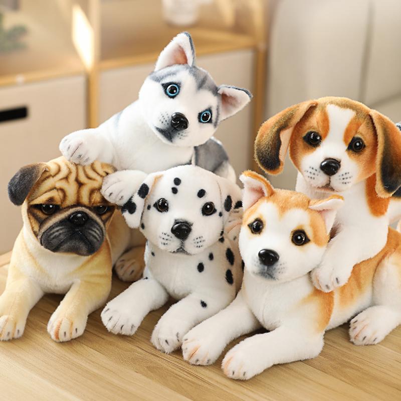 Doll Pp Cotton Household Artificial Dog Modeling Husky Spotty Toy Soft and Comfortable Pet Pillow Sofa Unisex GiftHomeDecoration