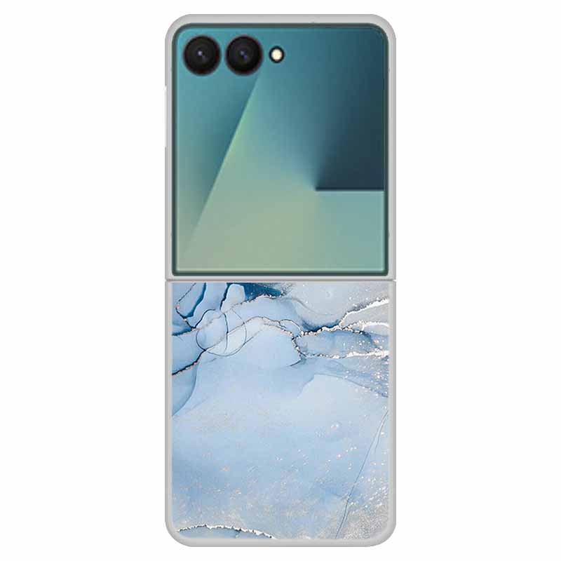 Funda For SAMSUNG Z Flip 7 Cases Marble Clear Hard PC Phone Back Cover for Galaxy Z Flip7 5G Back Cover ZFlip7 Transparent Shell