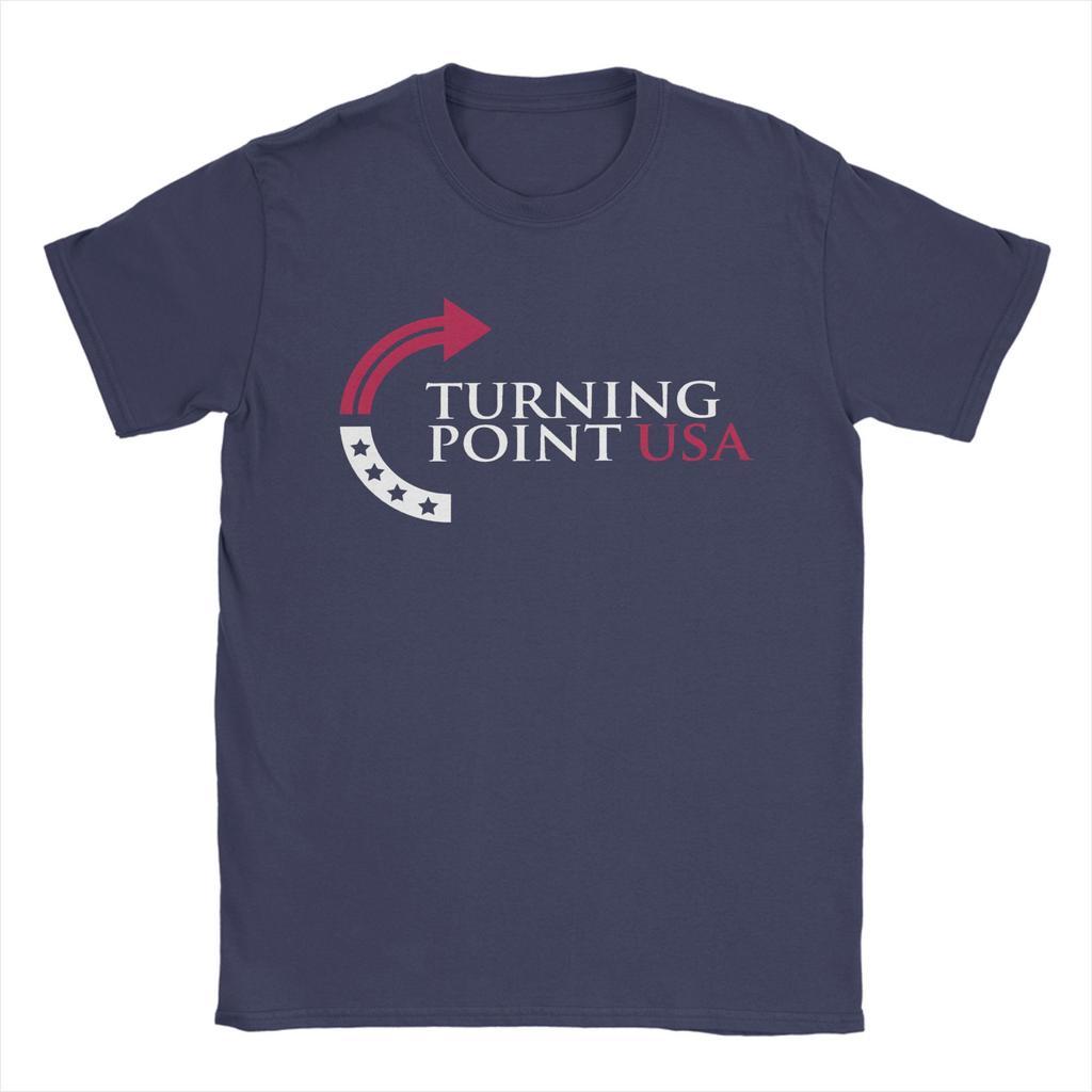 Charlie Kirk Turning Point USA T Shirts for Men Pure Cotton T-Shirt Crew Neck Rest In Peace Tees Short Sleeve Clothes Gift Idea