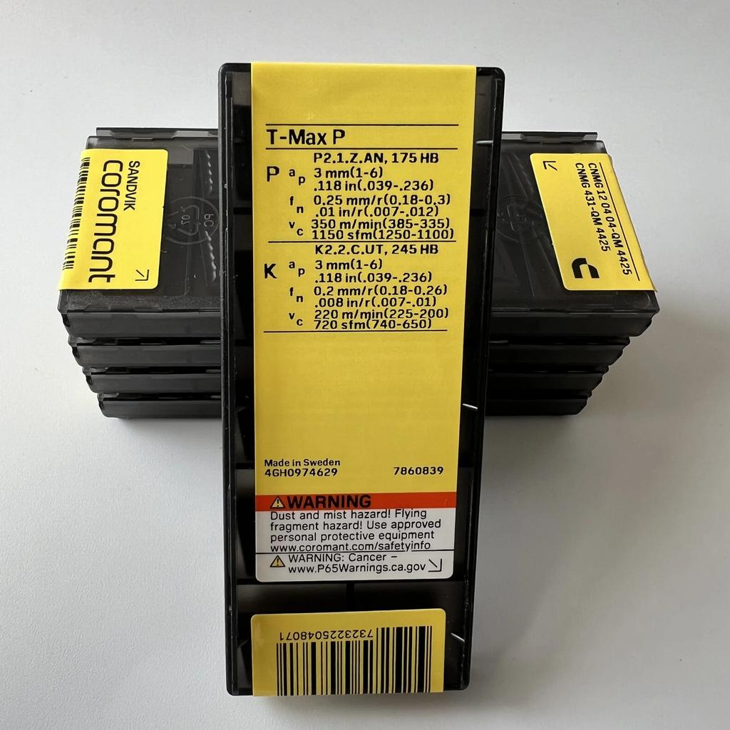 Sandvik / CNMG120404-QM 4425 /  Industrial Indexable Carbide Inserts 10 Pcs