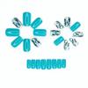 Blue Butterfly Medium-Long Nail Art Tips - 24 Pieces