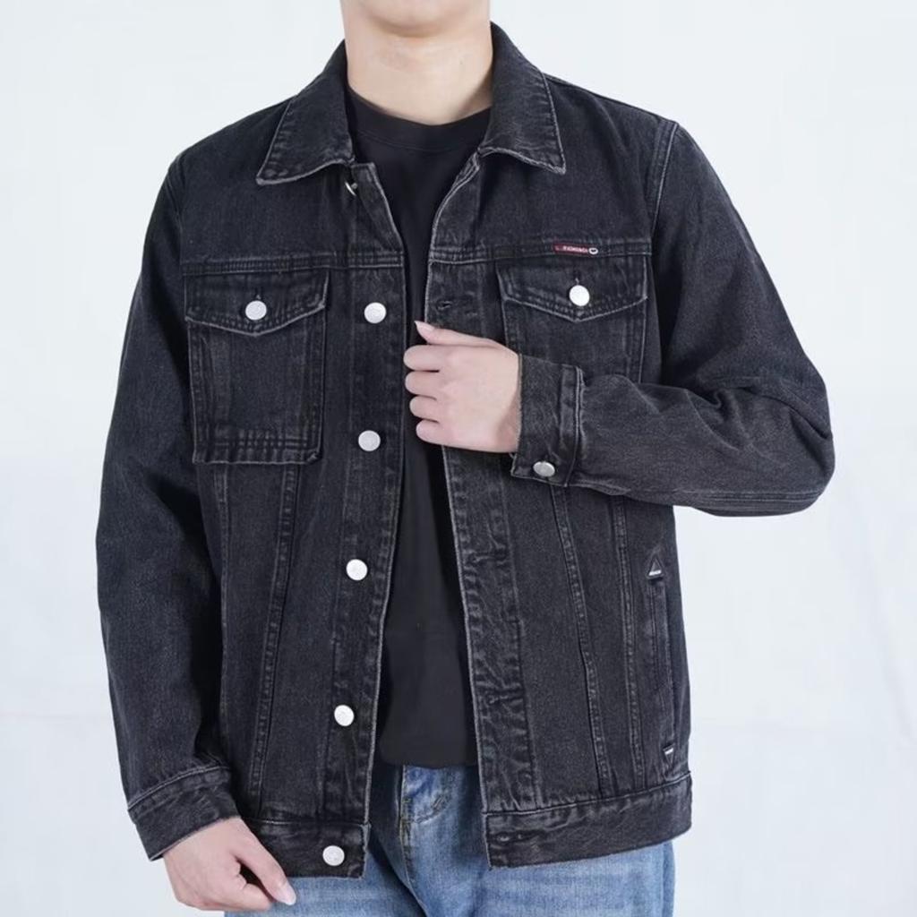 Men's Korean, Denim Jacket Trendy Oversized Casual Jacket Fashionable Lapel Workwear