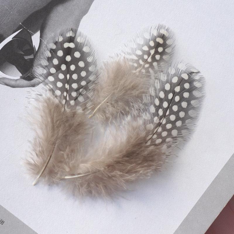 50Pcs Pearl Chicken Feather Polka Dots Feather Cat Teaser Stick Accessories Colored Polka Dots Pheasant Hair Handmade Decorative Material