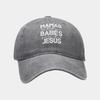 Washed old retro letter heat transfer soft top baseball cap men's personality trendy cap women's casual hat