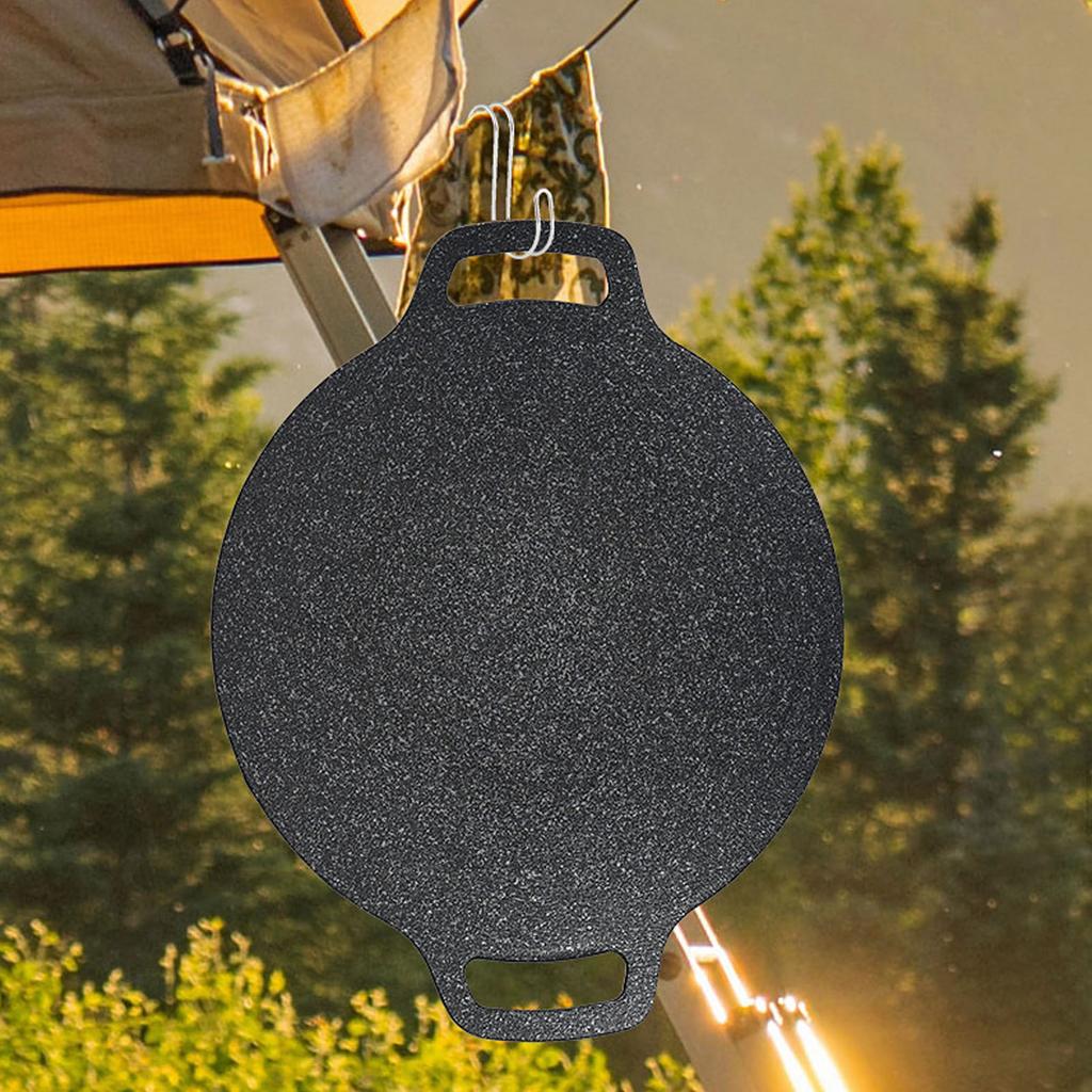 Barbecue Plate Reusable Easy Clean High Thermal Conductivity Coating Surface Grill Pan for Hiking Camping 34cm/13.38in