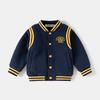 Jongens Kinderen Effen Fleece Gevoerd Casual Dikke Baseballjas Bovenkleding