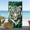 Enchanted Blue Moon Wolf Pack Beach Towel Mystical Night Sky Wolf Family Print Oversized Quick Dry Sandproof Absorbent Towel