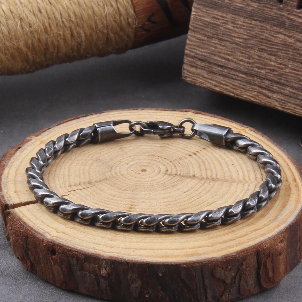 Vikings Jewelry Personalized Pattern Chain Bracelet Men's Thick Section Boy Hip-hop Street Hipster Fashion Jewelry with Wood Box