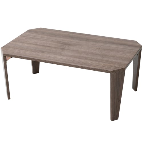 Yamazen (YAMAZEN) Folding Low Table, 75cm Wide x 50cm Deep x 32cm High, Moisture- and Heat-Resistant Tabletop with Anti-Scratch Felt, Folding Legs, Fu