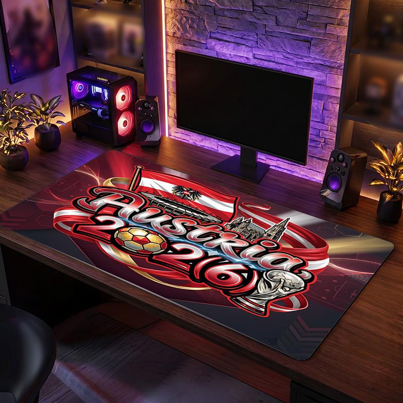 Austria Football Crest Mouse Pad, Extended Non Slip Rubber Desk Mat for Gaming Office Laptop Fan Gift