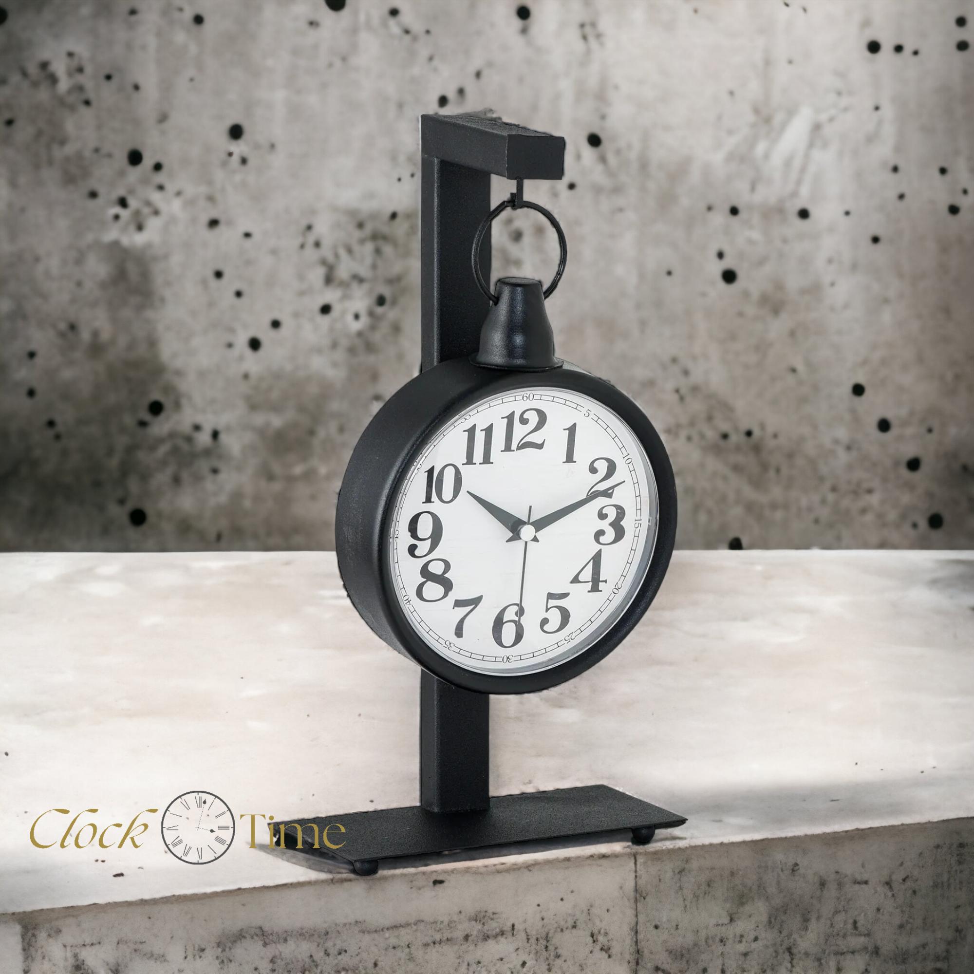 

Декоративные металлические настольные часы 37x18 см