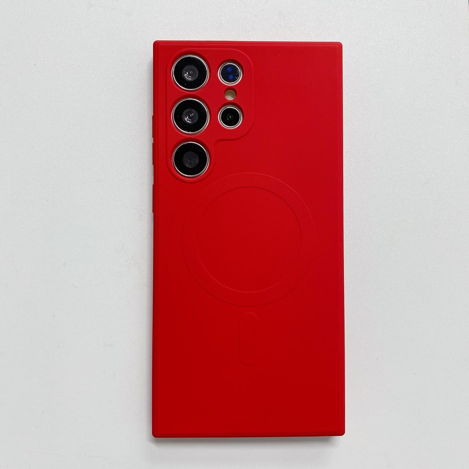 

Samsung S24ultra Liquid Magnetic Suction Phone Case Suitable for S23 Silicone Soft Shell A55 Skin Feeling A16 Full Inclusive Anti Fall S24 FE