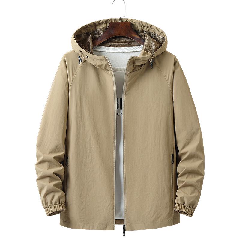 Windproof Breathable Hooded Jacket - Versatile Spring/Autumn Style, Handsome and Casual