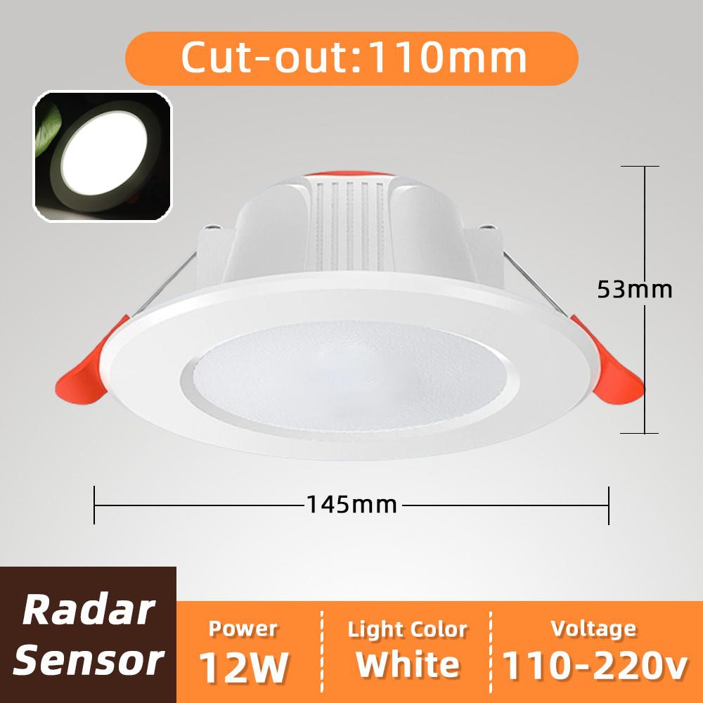 Smart PIR Motion Sensor / Radar Sensor Recessed LED Downlight 9W 12W Household Recessed Ceiling Spot Lamp