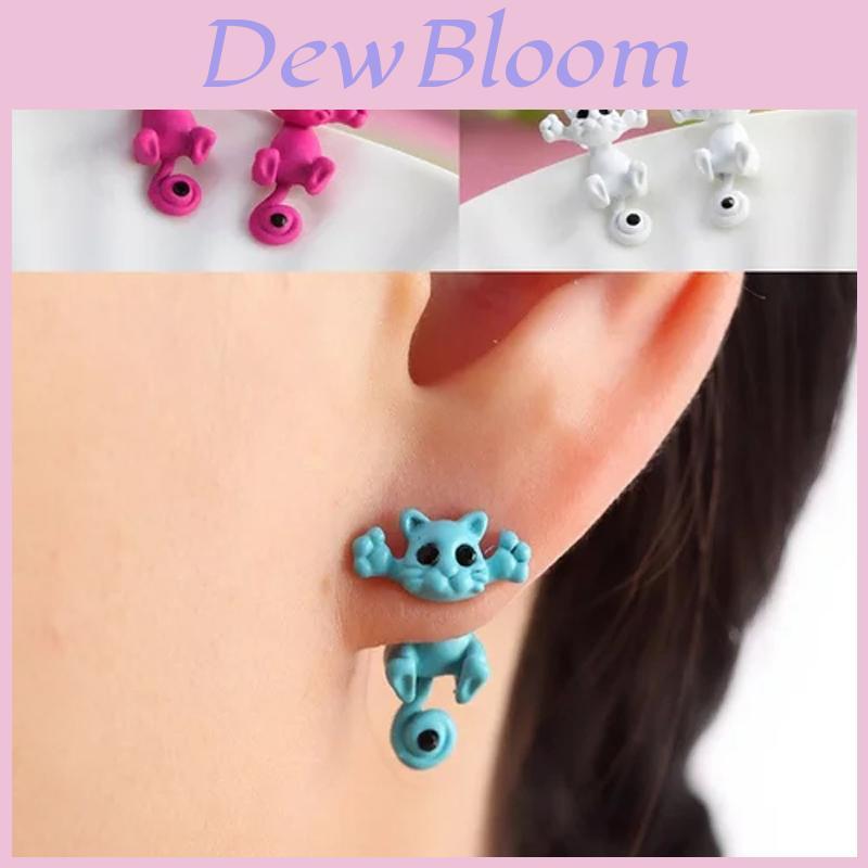 3d Cat Adorable Kitten Stud Earring Cartoon Animal Earrings Jewelry Fashion