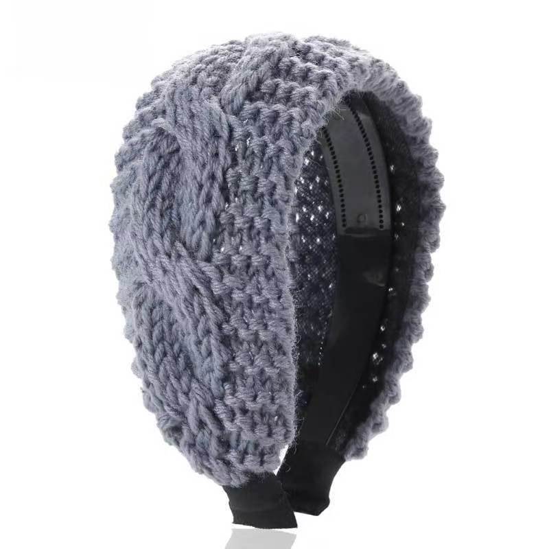 Warm Wide-brimmed Headband  Autumn and Winter Wool Hairpin  Skiing  Covering White Hair  Knitted Hair Accessories  Diademas
