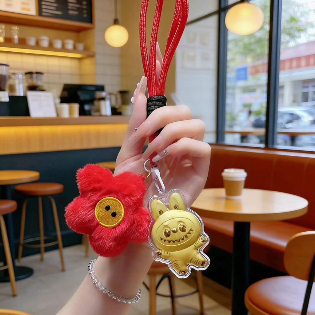 999 Pure Gold Labrador Keychain and Phone Charm – Qixi Gift for Girlfriend