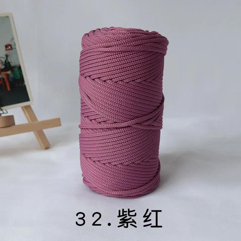300g/4mm Polyester Nylon Mischgarn Große Rolle Runder Hohlfaden DIY Handgewebtes Wandteppich Dekorationsgarn Häkelstrang