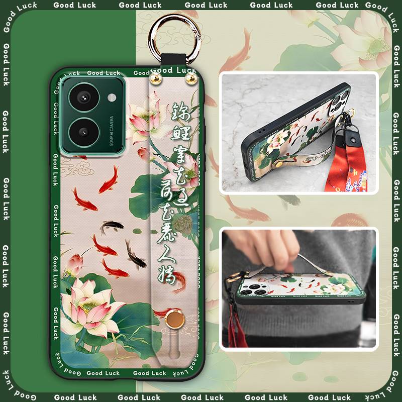 Waterproof Chinese style Phone Case For Nokia HMD Pulse/Pulse+/Pulse Pro Anti-knock Soft case Wristband Anti-dust Ring