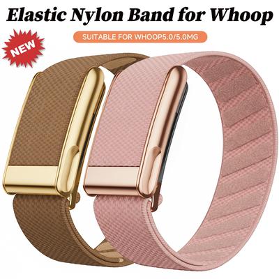 Bande de Fitness en Nylon pour Sangle Whoop 5.0 pour Whoop 5.0MG Bande Sportive Élastique Tissée avec Cadre Métallique Or/Argent/Or Rose