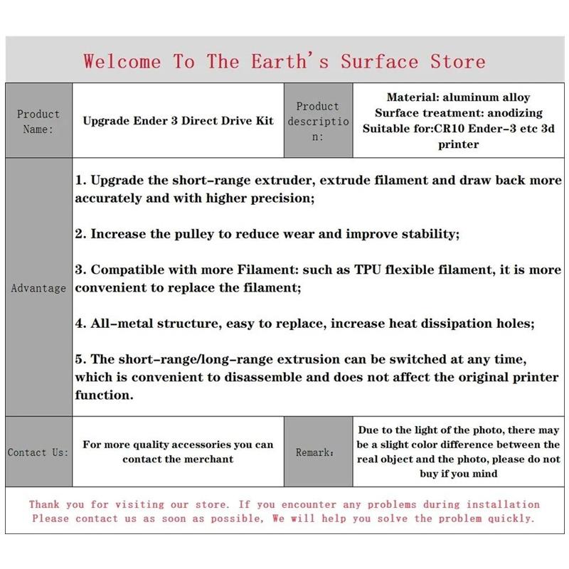 3D Printer Part Under 3 CR10 Direct Drive Plate Metal Upgrade Kit for CR10 Under 3 Direct Extruder Adapter Back Plate With Motor