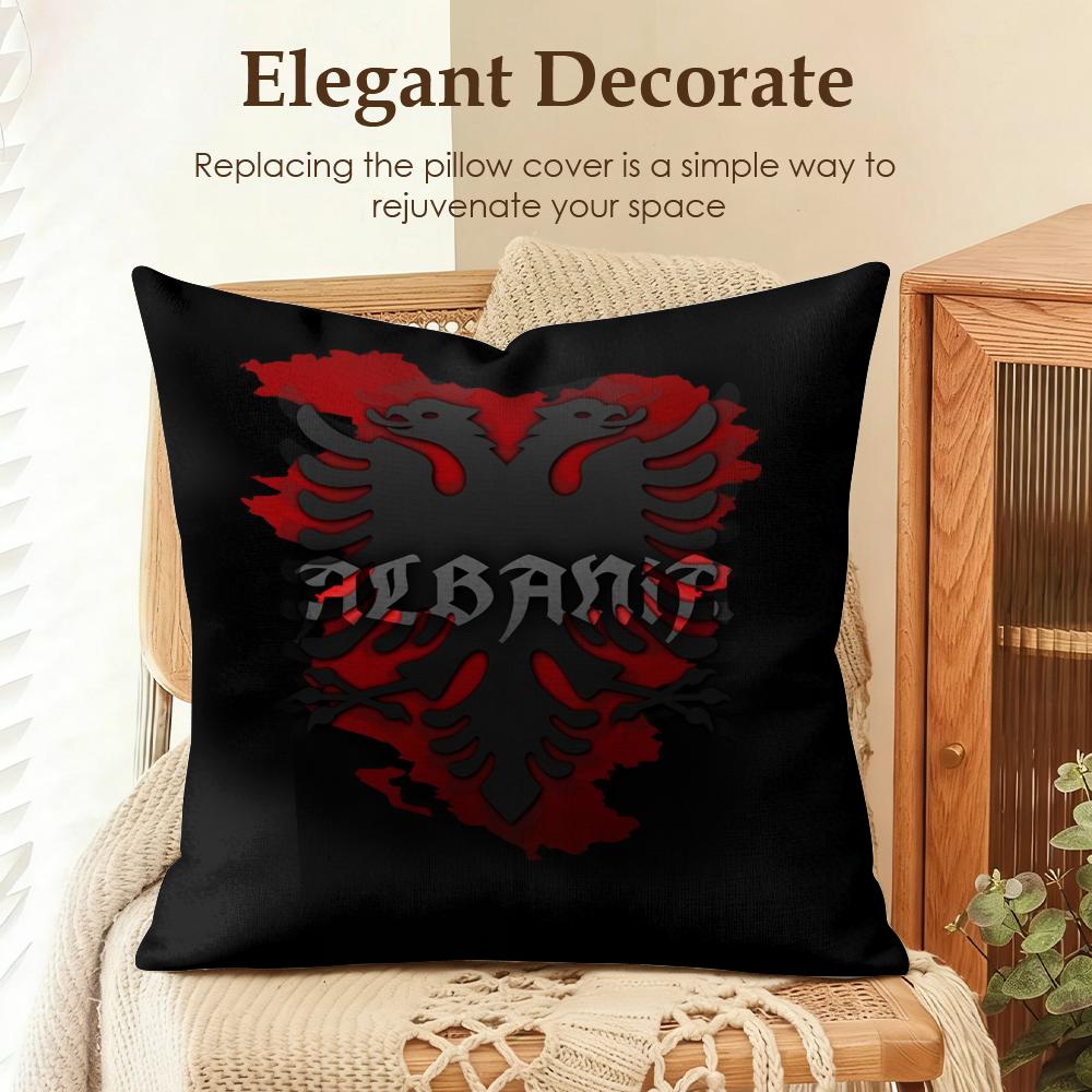 

Cool AAlbania Flag Cushion Cover Natural Linen Organic Fabric DoubleSided Printing Sofa Home Decor Gift Pillow Case 30x30cm