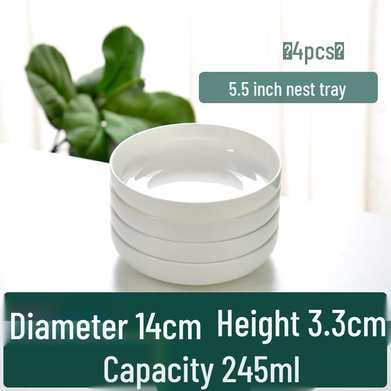 Qianxing 5.5-inch Ceramic Deep Dinner Plates, Set of 10