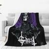 Rock Band Ghost BC Blankets Fleece Sofa Throw Blanket Breathable Throw Blankets for Home Bedroom Travel Throws Bedspread Quilt