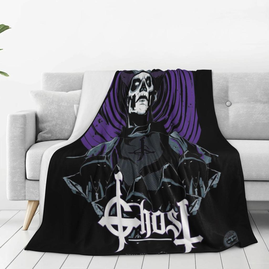 Rock Band Ghost BC Blankets Fleece Sofa Throw Blanket Breathable Throw Blankets for Home Bedroom Travel Throws Bedspread Quilt