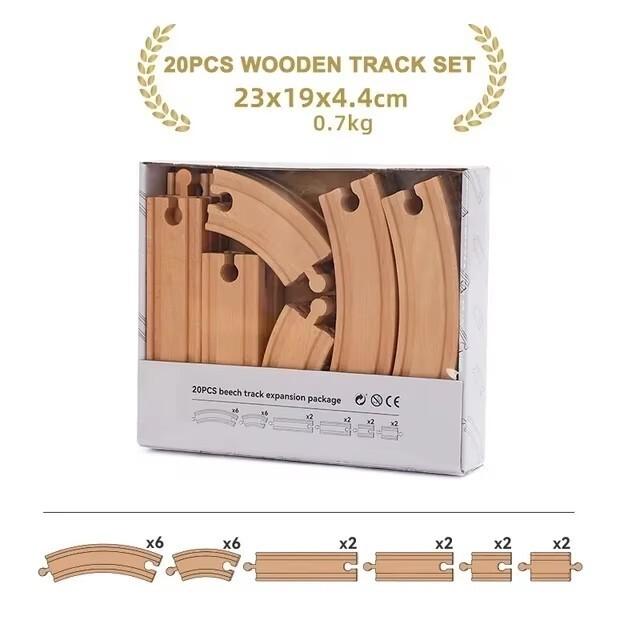 New Wooden Train Track Set Beech Wooden Railway Accessories fit for All Brand Wood Tracks Educational Toys for Children