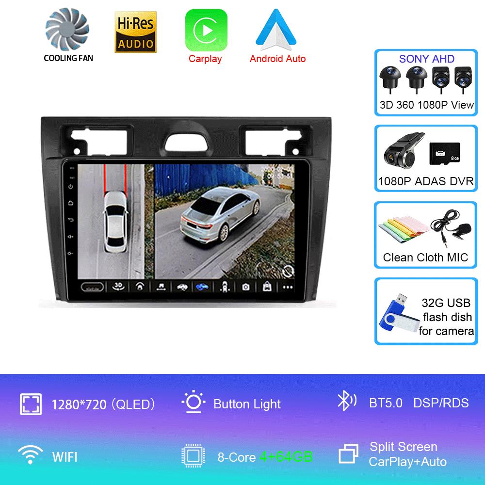 Android 14 For Ford Fiesta Mk VI 5 Mk5 2002 - 2008 Car Radio Multimedia Video Player Navigation GPS No 2din 2 din dvd