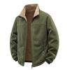 Men S Winter Thick Fleece Stand Collar Windproof Jacket