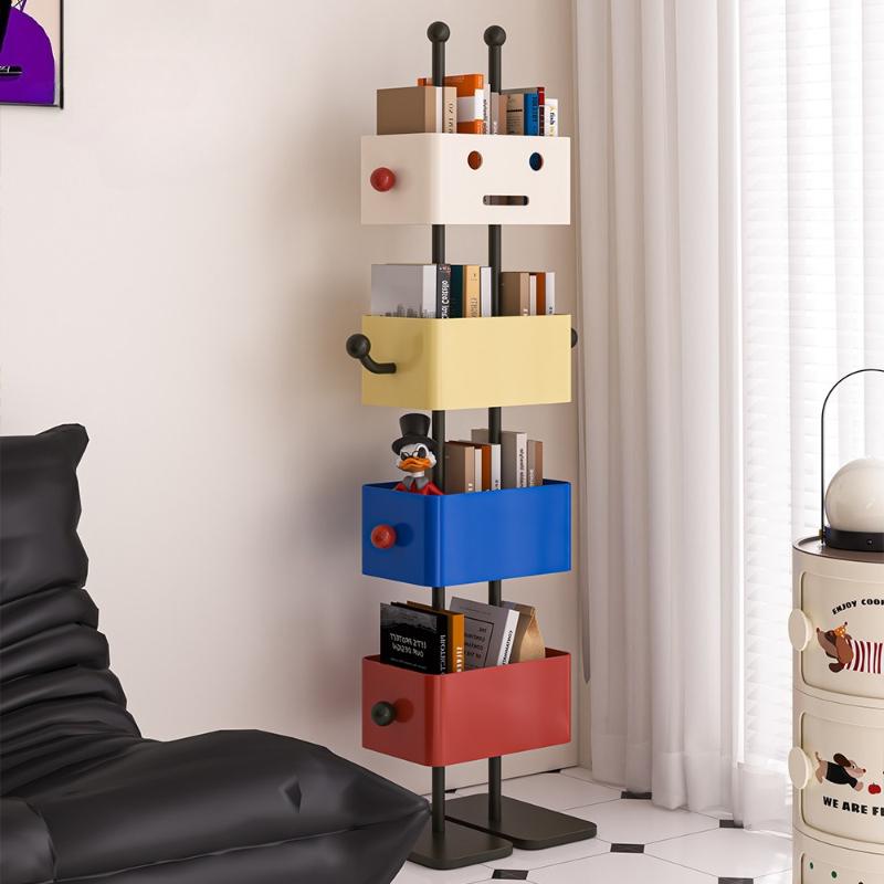 Robot Book Shelf Multi-layer Household Children Book Shelves Bedroom Wrought Iron Magazine Rack Multifunction Organizers Shelf