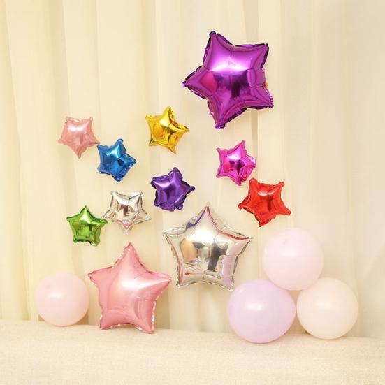 10 szt. Balony foliowe pentagram Kreatywny kształt Jasny kolor Przeciwwybuchowe Oszałamiający efekt wizualny Style Balony foliowe pentagram w kształcie serca Balony ślubne