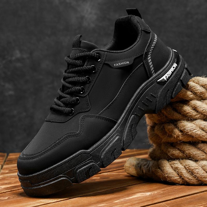 Mens Walking Shoes All Season Casual Comfort Wear-resistant Thick Soled High Top Outdoor Fashion Teenagers Work Boots