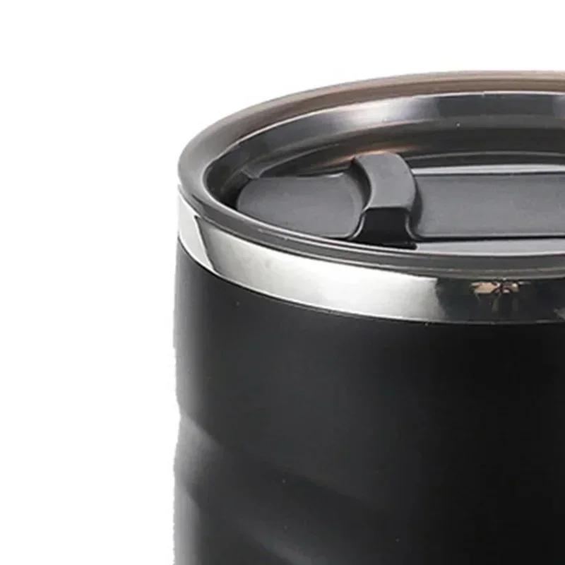 New Stainless Steel Insulated Coffee Mug with Sliding Lid Vacuum Travel Handle Camping Tea Flask for Hot Home Office Cold Drinks