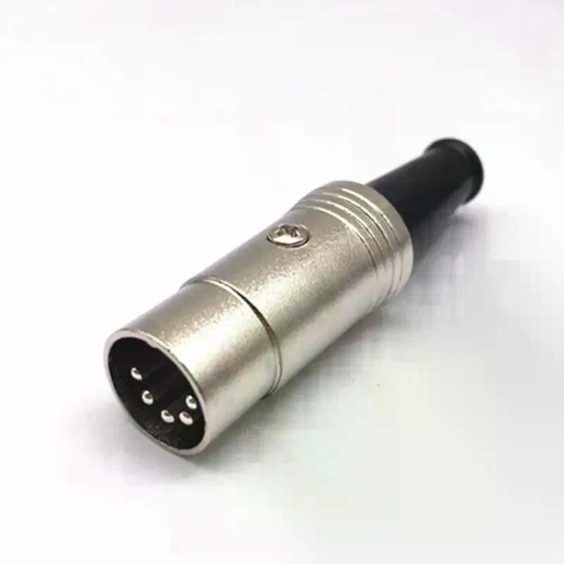 1/2Pcs Microphone Audio Cable Plug Connector MIC Cable Terminal Plug 5 Pin DIN Midi Connector Cable Audio Adapter Male Plug