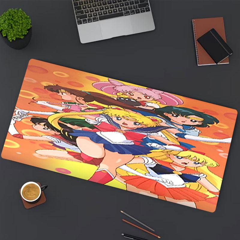 Tapis de Souris Impression Sailor Moon, pour Clavier, Ordinateur Portable PC, pour Bureau, Maison, Décoration de Bureau, Cadeau d'Anniversaire Parfait pour les Joueurs