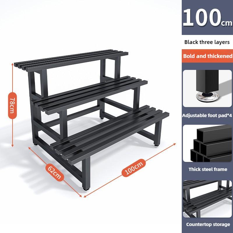 Waterproof Multi-Layer Ladder Shelf Stainless Steel Metal Flower Step Display Stands Balcony Flower Room Plant Rack