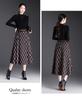 Spring 2026 Grid Pleated High-Waist A-line Midi Skirt - New Arrival, Perfect for Draped Commute Fashion