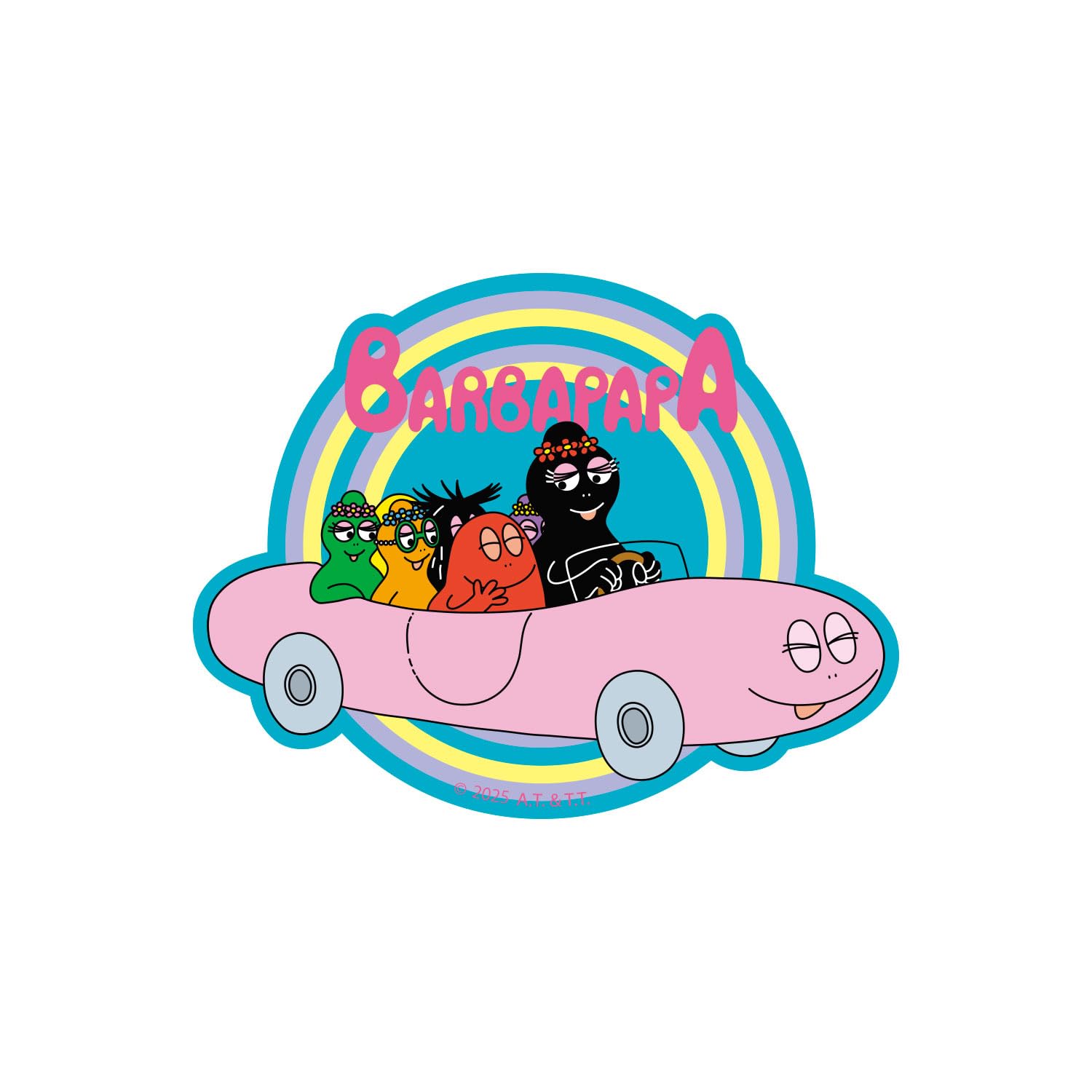 

Маленькие наклейки с персонажем Барбапапа для автомобилей