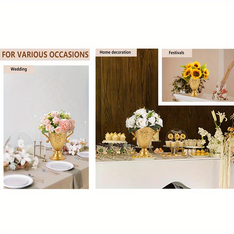 2pcs Retro Metal Vase Christmas Decor,indoor Dried Flower Container Flower Vase,wedding Decor Outdoor Family Party Xmas Halloween Decor