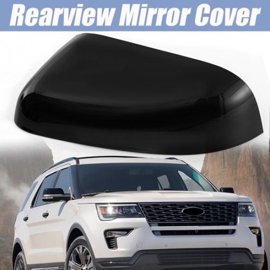 Gloss Black Left Side Rearview Mirror Cover Cap Case For Ford Explorer 2016-2019
