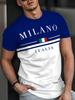 Italia Milano Pattern Lettera Stampa 3D T-shirt da Uomo Estiva Casual Manica Corta Top Personalizzato Moda Girocollo Street Wear