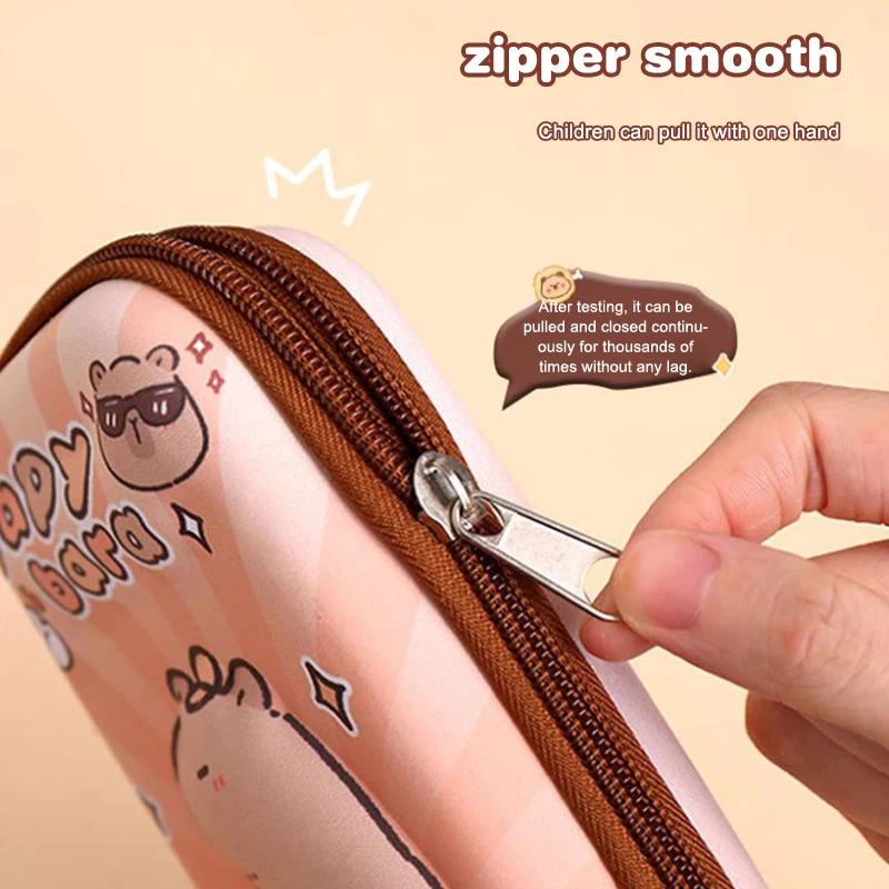 3D Stereo Pencil Bag Waterproof Capybara Pencil Case Cartoon Cute Multi Functional Large Capacity Stationery Case for Students