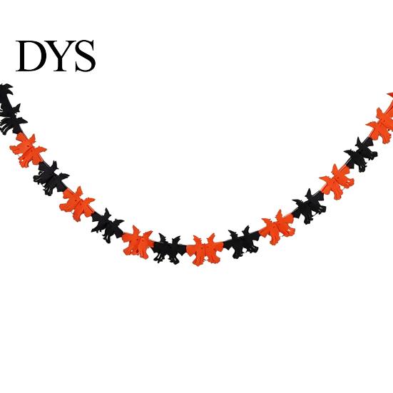 Classroom Garden Party Wall Hangings 10FT Halloween Garland, Spooky Skull Pumpkin Spider Hanging Paper Bunting Easy Assembly Holiday Banners
