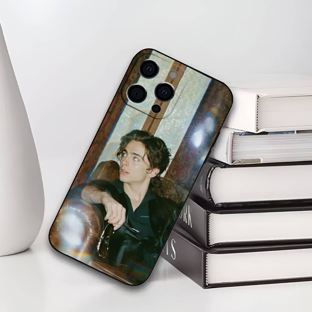 T-Timothee C-Chalamet Phone Case For IPhone 17,16,15,14,13,12,11,Plus,Pro,Max,Plus,XS,soft case Black silicone