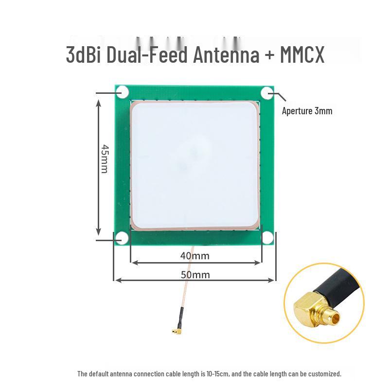 915MHz Dual-Feed RFID Ceramic Antenna, 3dBi UHF, SMA/IPEX/MMCX Connectors