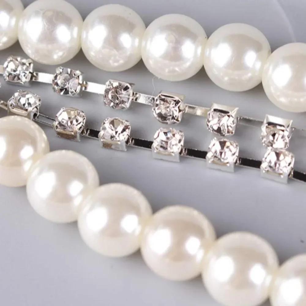 Fashion Elastic Pearl Suspenders Elegant Adjustable Adjustable Straps Back Versatile Suspenders Braces for Women